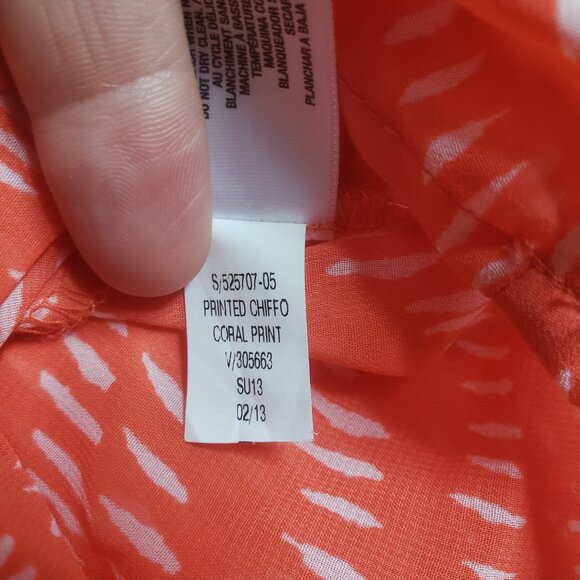 3/$20 Old Navy coral white women's tank top, lightweight sheer chiffon size S - Picture 9 of 11